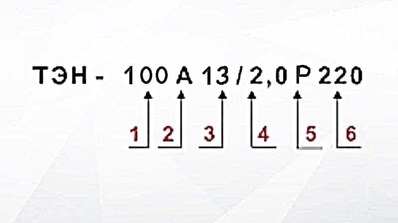 Маркировка трубчатых нагревателей